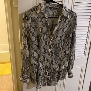 Zara women’s snakeprint button down
